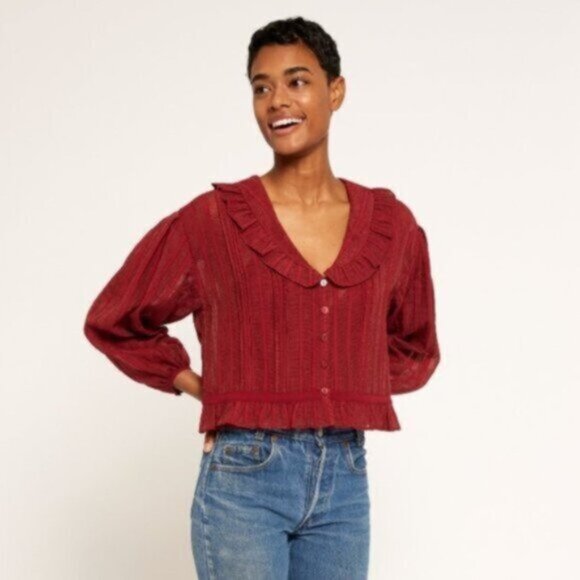 NWT Joie Merlot Adele Long Sleeve Top - Picture 1 of 10